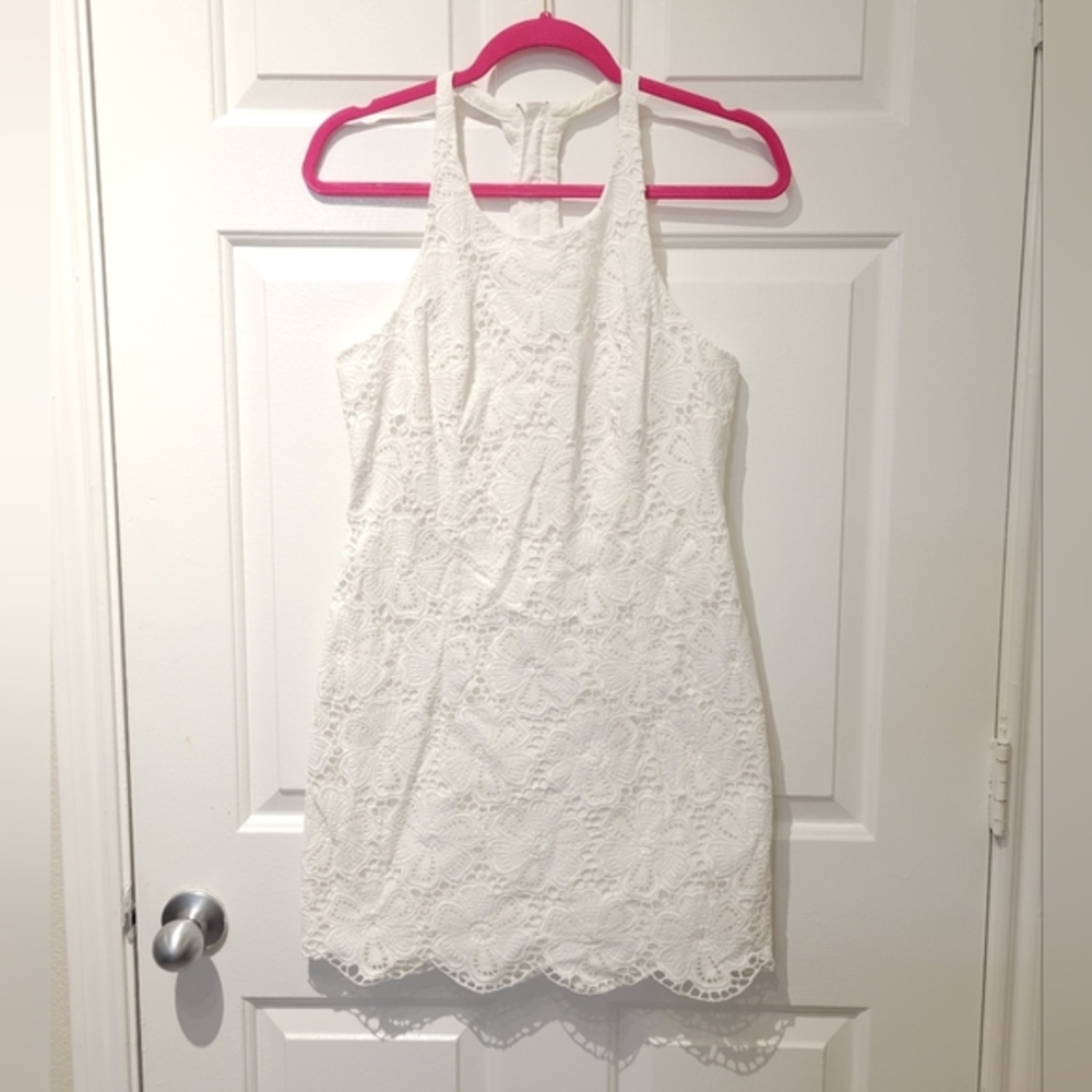 Lilly Pulitzer Grayes Eyelet White Shift Dress 6